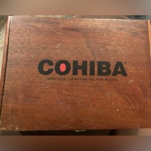 Vintage COHIBA wood cigar box Tobiccania collectible